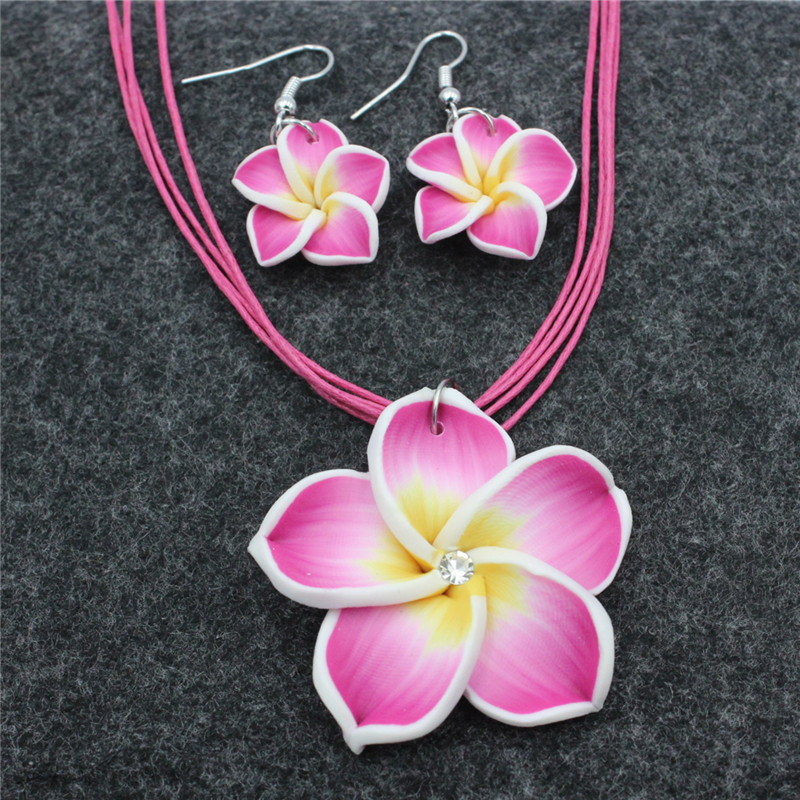 20g Weight Jewelry Set Classification Earrings + Necklace Quantity Holiday, Daily Occasion rope, soft clay Material Flower Pattern Women's Gender Simple Style, Classic Style Style Simple Style Classic Style Flower Rope Soft Clay Women's Jewelry Set 无