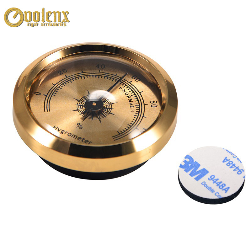 伟龙鑫厂家CIGAROL雪茄盒温湿度计 银色塑料底壳烟盒湿度仪表迷你