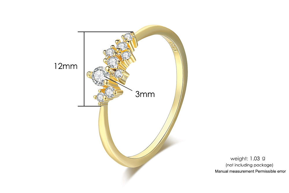 3g Weight Zircon Inlay Material Geometric Copper Formal Rings