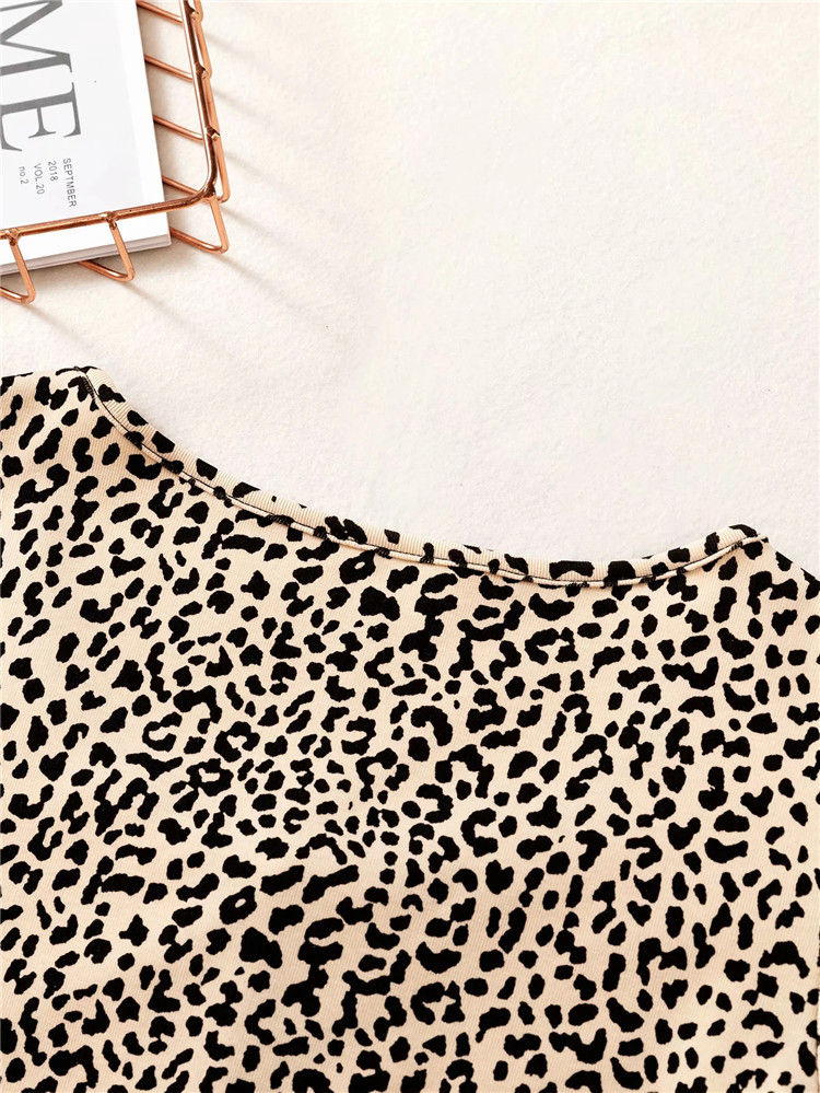 leopard print cardigan T-shirt NSLD22416