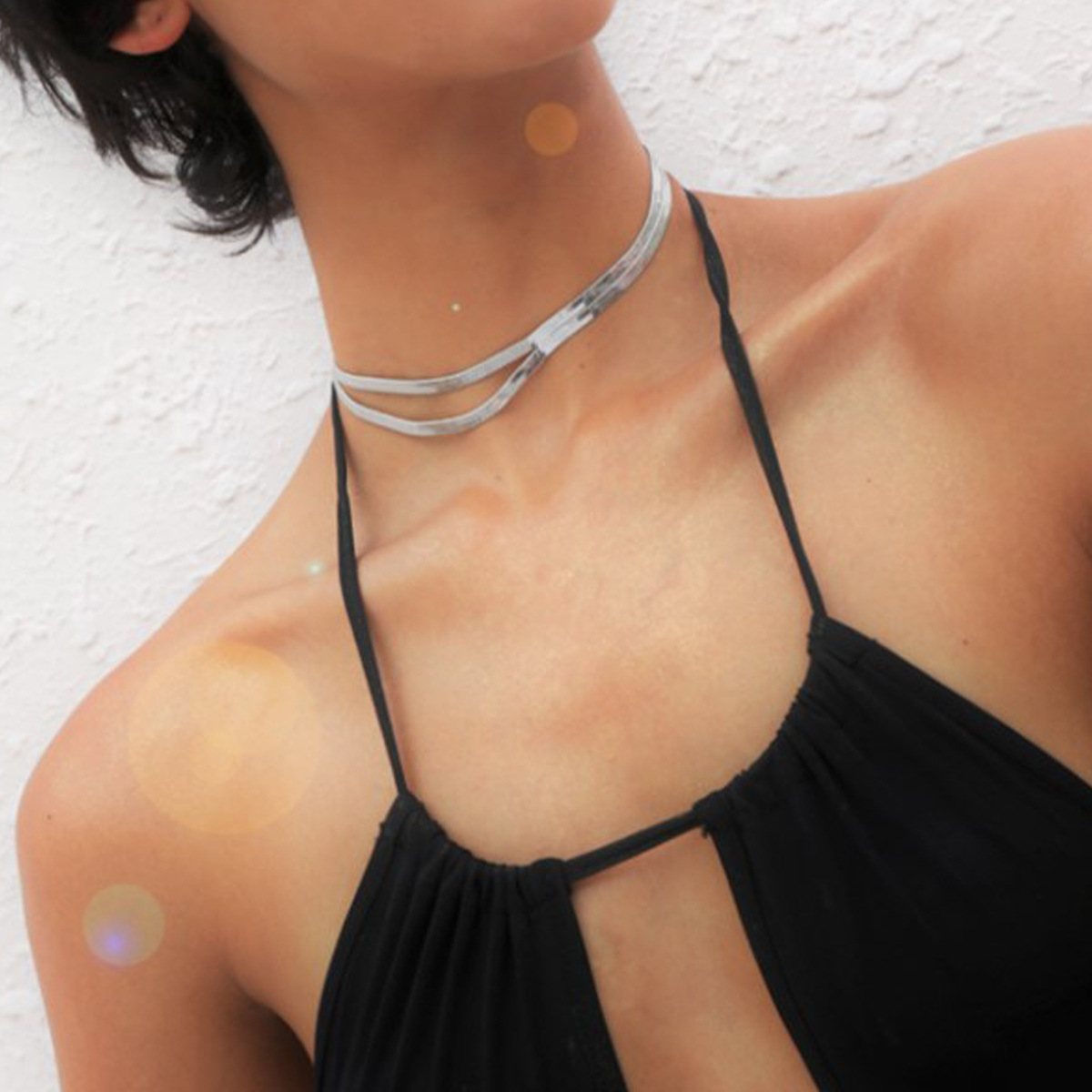 New Simple Item Decorated With Diamond Cross Short Clavicle Necklace Female display picture 22