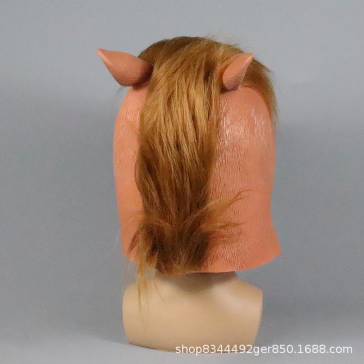 Cabeza de caballo máscara de cabeza animal cubierta de Halloween máscara de látex divertido show en vivo Cosplay props
