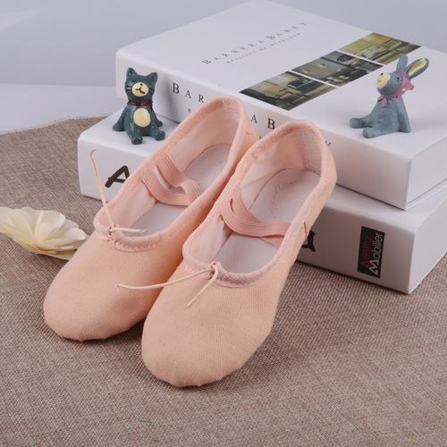 Export to the USA ballet dance shoes for foreign trade canvas material sanding satin baby dance shoes supply