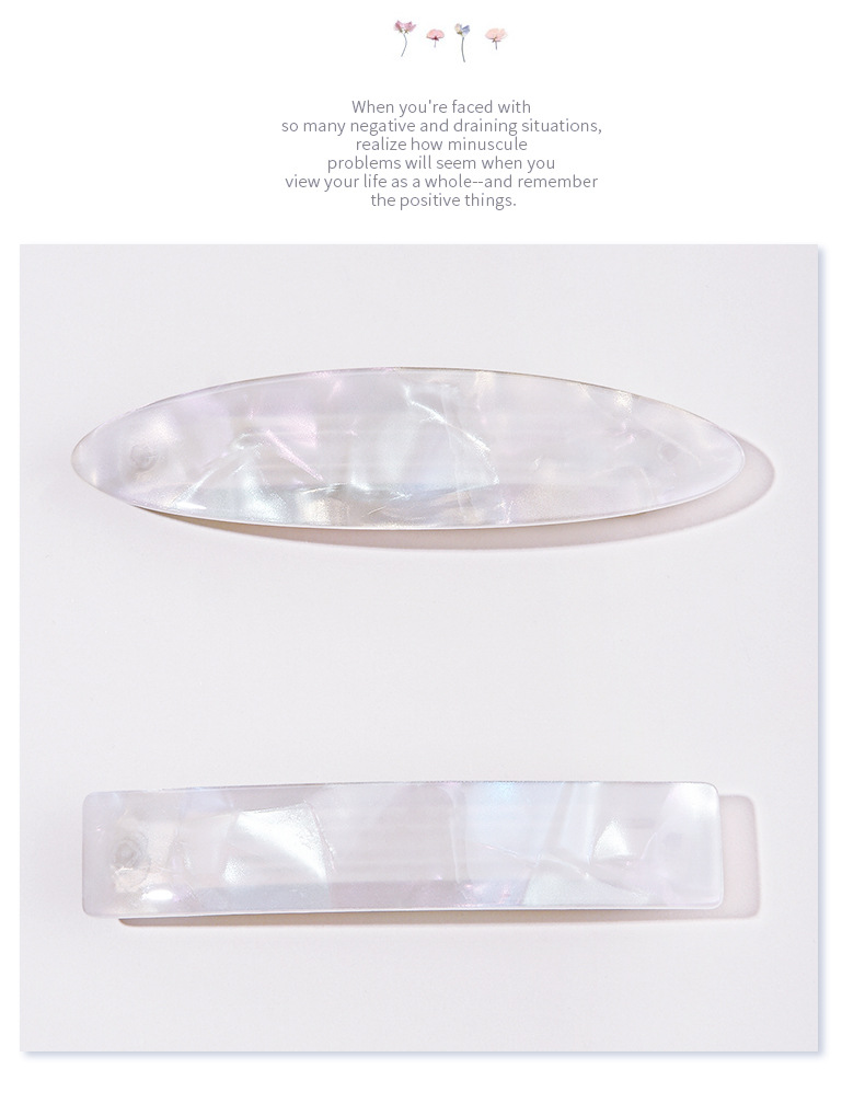 17g Weight Headwear Classification Geometric Pattern Women'S Gender White, Pink Color Korean Acetate Retro Hairpin 6
