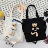 Capacious shopping bag, face blush, one-shoulder bag, cloth bag, with little bears, 2020, new collection, internet celebrity