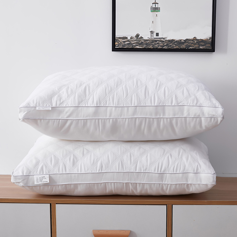 厂家直销 枕头单人全棉立体羽丝绒护颈枕芯酒店宾馆居家 一件代发|ms