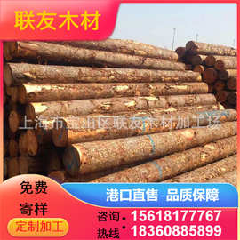 上海大量供应白松原木 松木原木 防洪木桩 户外景观防腐木