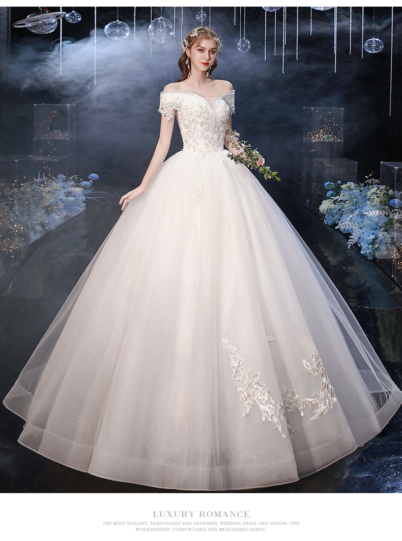 ChicShe ChicShe ChicShe ChicShe 2025 New Off-Shoulder Princess Dreamy Bridal Gown Wedding Plus Size Luxurious Fairy Starry Sky White_voghion.com