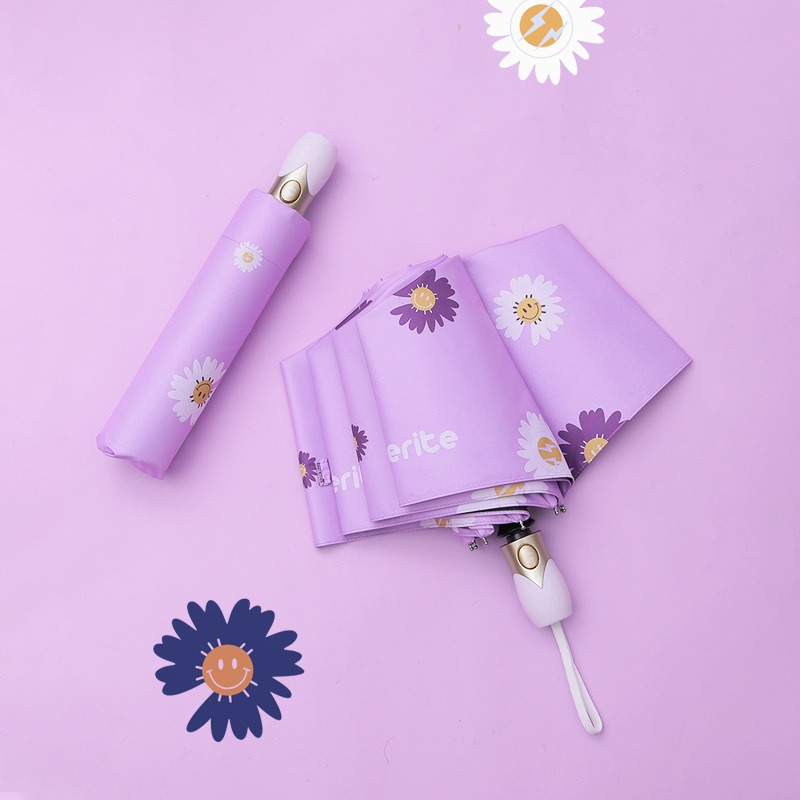 Small Daisy Umbrella Automatic 8-Bone Bl...