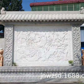 陵园壁画石刻价格 门口屏风墙石雕加工厂 家用花岗岩石墙图片大全