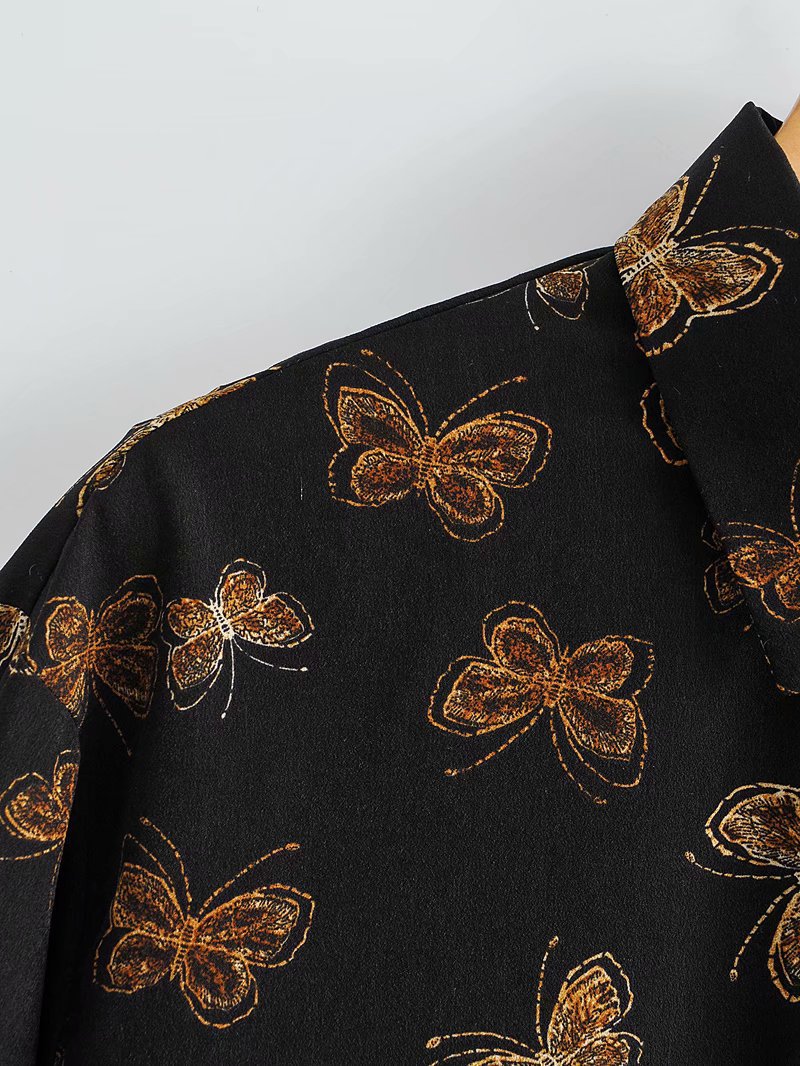 winter butterfly print blouse NSAM19314