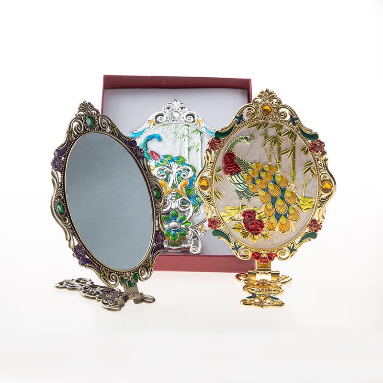 Chinoiserie Animal Metal Mirror 1 Piece display picture 1