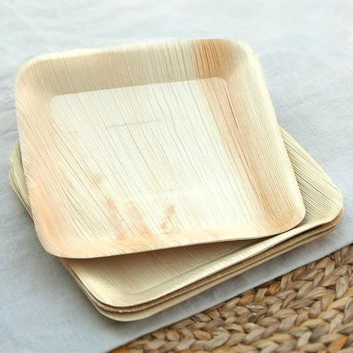 Spot Disposable Dinner Plate 9 Inch Korean Palm Leaf Dinner Plate Hotel ins Nordic Style Degradable Dinner Plate Wholesale