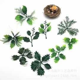 仿真圣诞叶圣诞松针松草松枝 仿真树圣诞树圣诞花环礼盒装饰配件