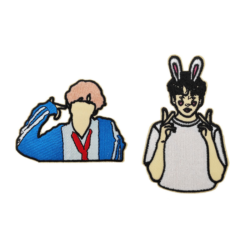 日本刺绣机制作 EXO Big Bang 羽绒服牛仔衫补丁DIY徽章布贴