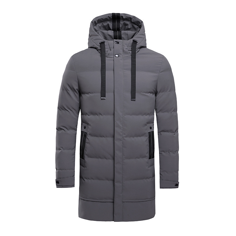 Herrenbekleidung Herbst und Winter neue Herren schlichte Übergröße Übergröße Kapuzenmantel mittellang Baumwollmantel lässiger Baumwollmantel für Männer_voghion.com