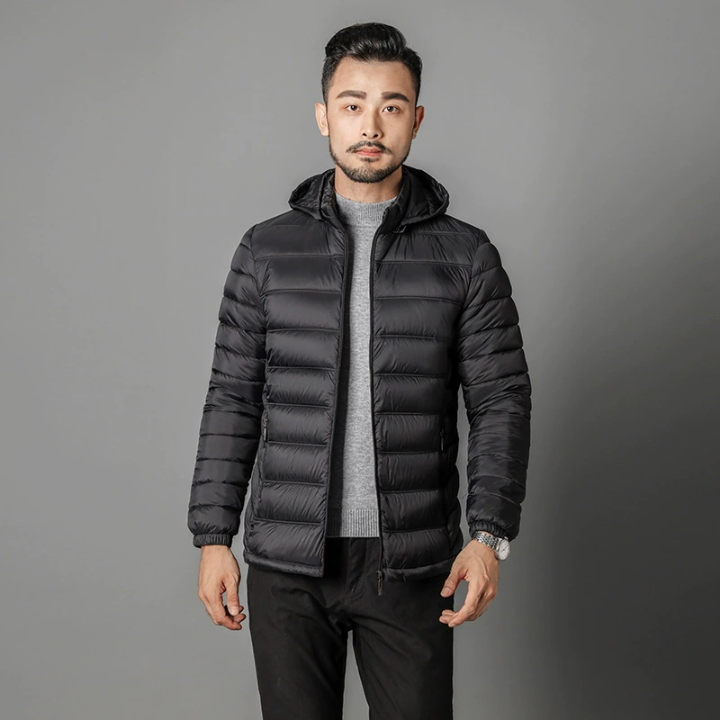 Зимняя мужская куртка с хлопковой подкладкой, короткая легкая шелковая хлопковая куртка с капюшоном и хлопковой подкладкой, мужское зимнее теплое пальто для среднего и пожилого возраста, новинка 2023 года