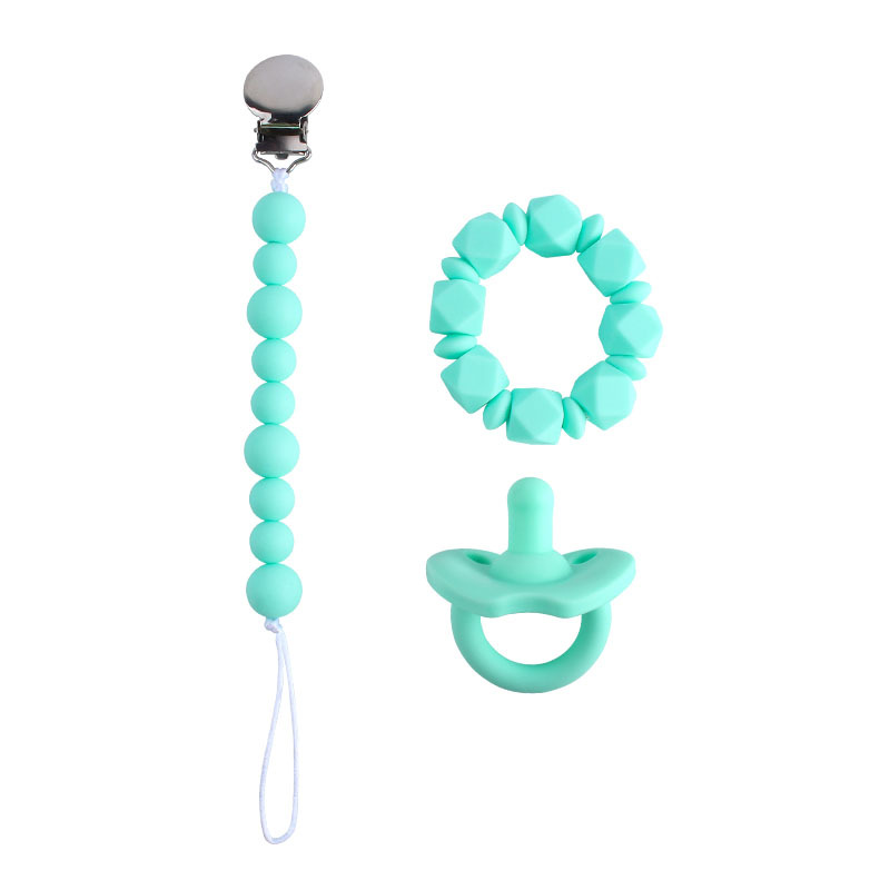 Popular bebé suministros hierro chupete clip bebé calmante silicona chupete cadena juguete chupete cadena