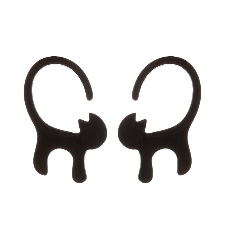 1 Pair Cute Cat Stainless Steel Plating Ear Studs display picture 2