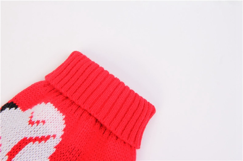 Christmas Reindeer Maple Leaf Snowflake Holiday Pet Clothes Turtleneck Knitted Sweater Dog Cat Clothing Winter Coat_voghion.com
