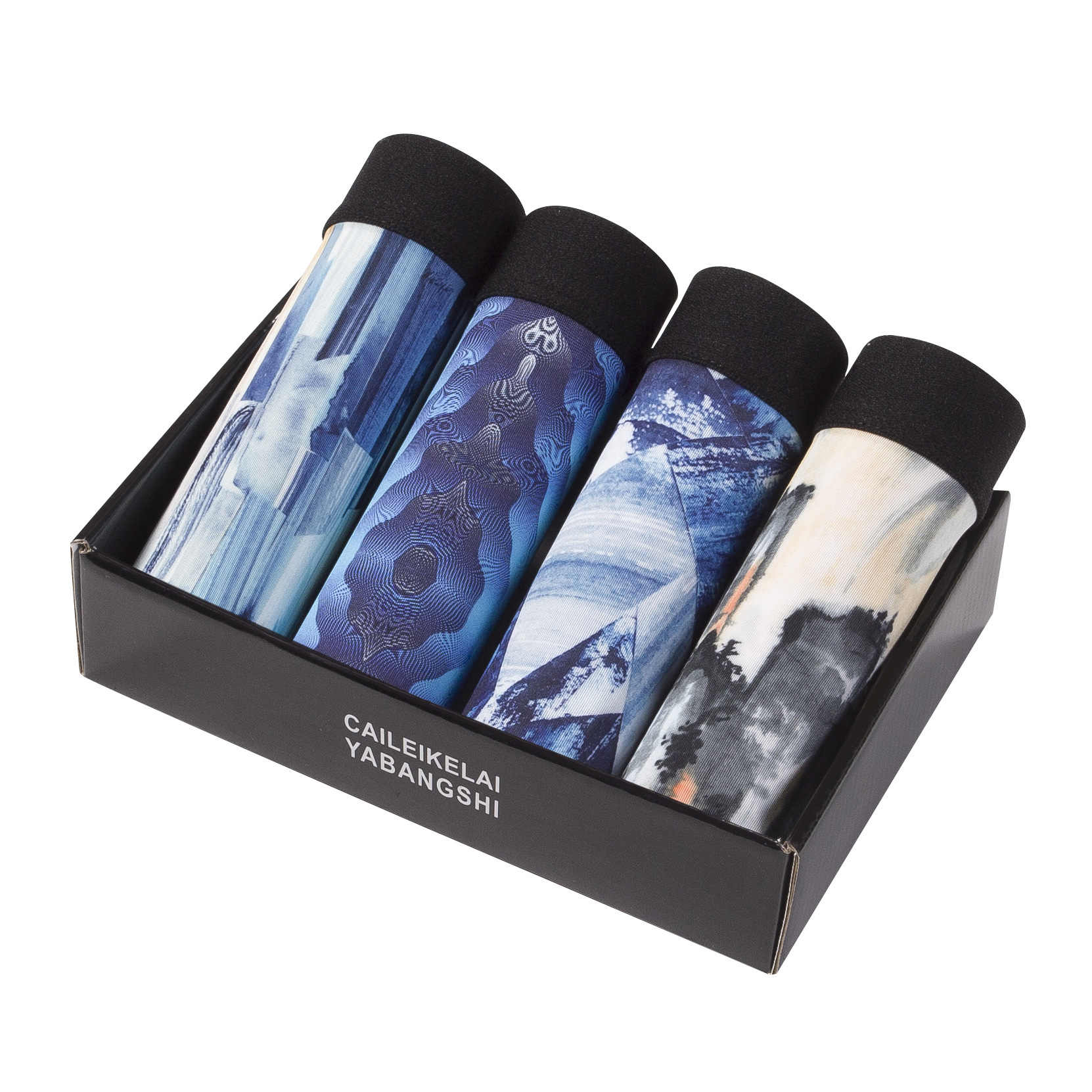 Ropa interior para hombres, bóxer para hombres, pantalones cortos de seda de hielo, cabeza, ropa interior para hombres, pantalones planos, pantalones, cintura media estampados, ropa interior en caja, pantalones