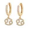 Earrings, zodiac signs, zirconium, suitable for import, simple and elegant design, micro incrustation, diamond encrusted