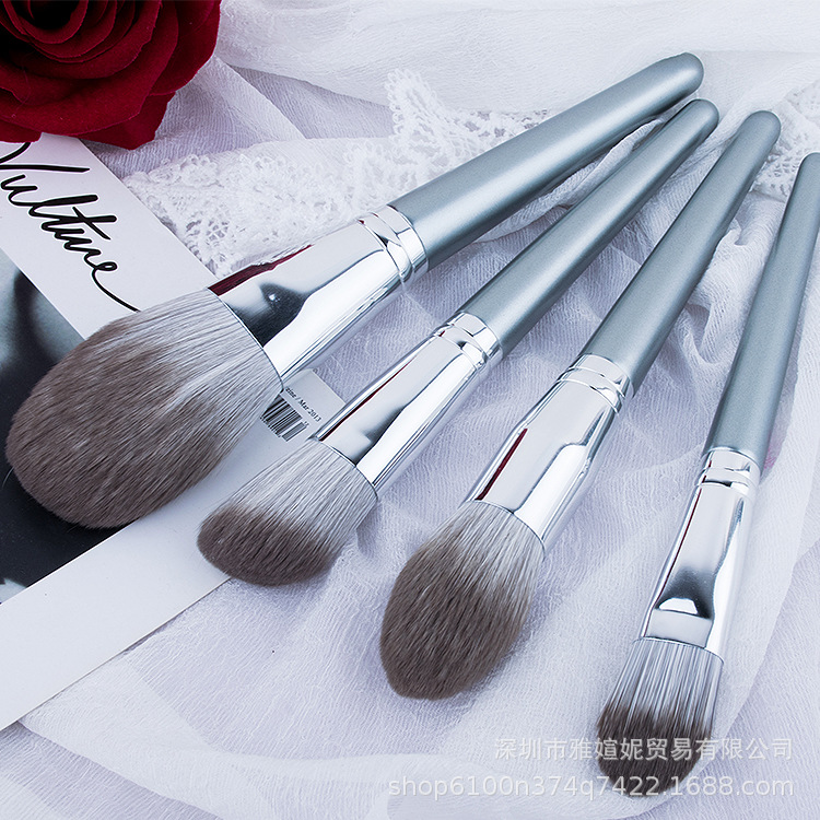 14 piezas Li compañero maquillaje cepillo traje super suave pelo sombra de ojos cepillo corrector cepillo Fundación Blush herramientas de belleza mango de madera