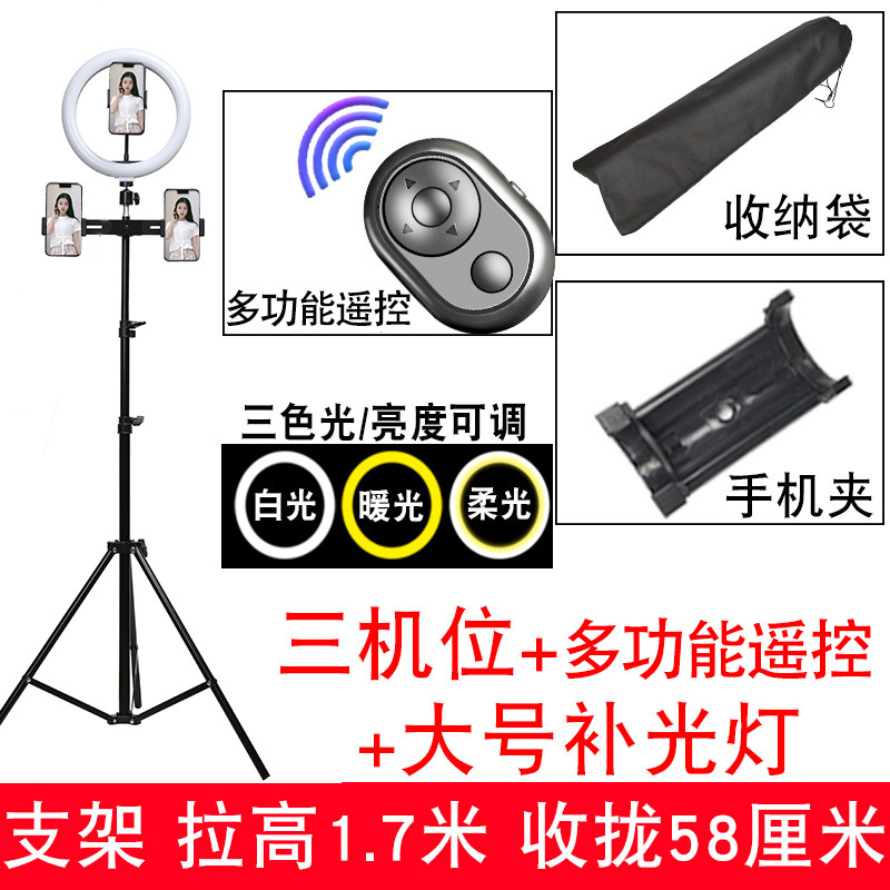 Luz de relleno en vivo al por mayor soporte de teléfono móvil portátil interior selfie fotografía belleza iluminación LED anillo de luz