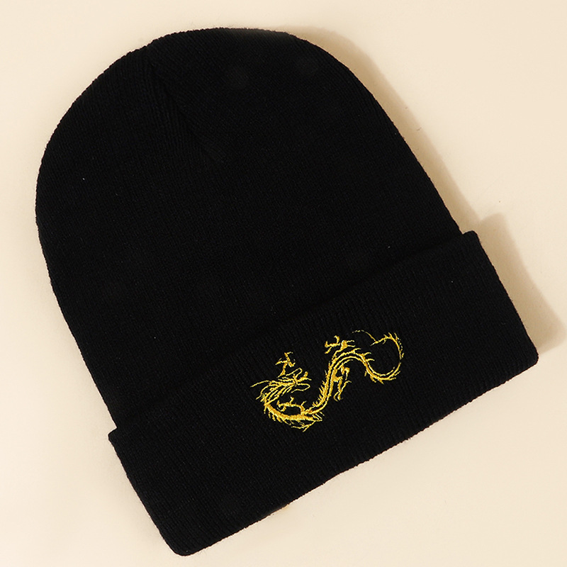 Hot Selling Fashion Dragon Embroidery Knitted Hat Factory Wholesale display picture 5
