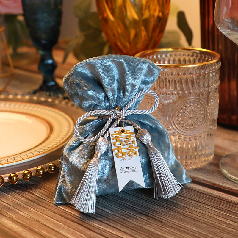 吉时喜礼婚礼丝绒布袋网红结婚喜糖袋子创意喜糖盒子欧式森系