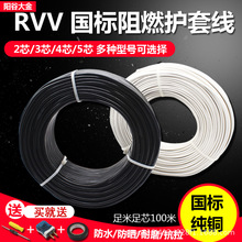 陽谷大金電源線2芯3芯4芯RVV0.75 1.5 2.5平方軟護套線電纜電線