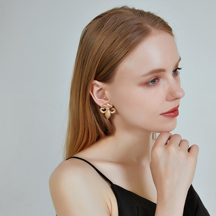 New S925 Silver Needle Earrings Alloy Geometric Round Flower Earrings Wholesale Nihaojewelry display picture 16