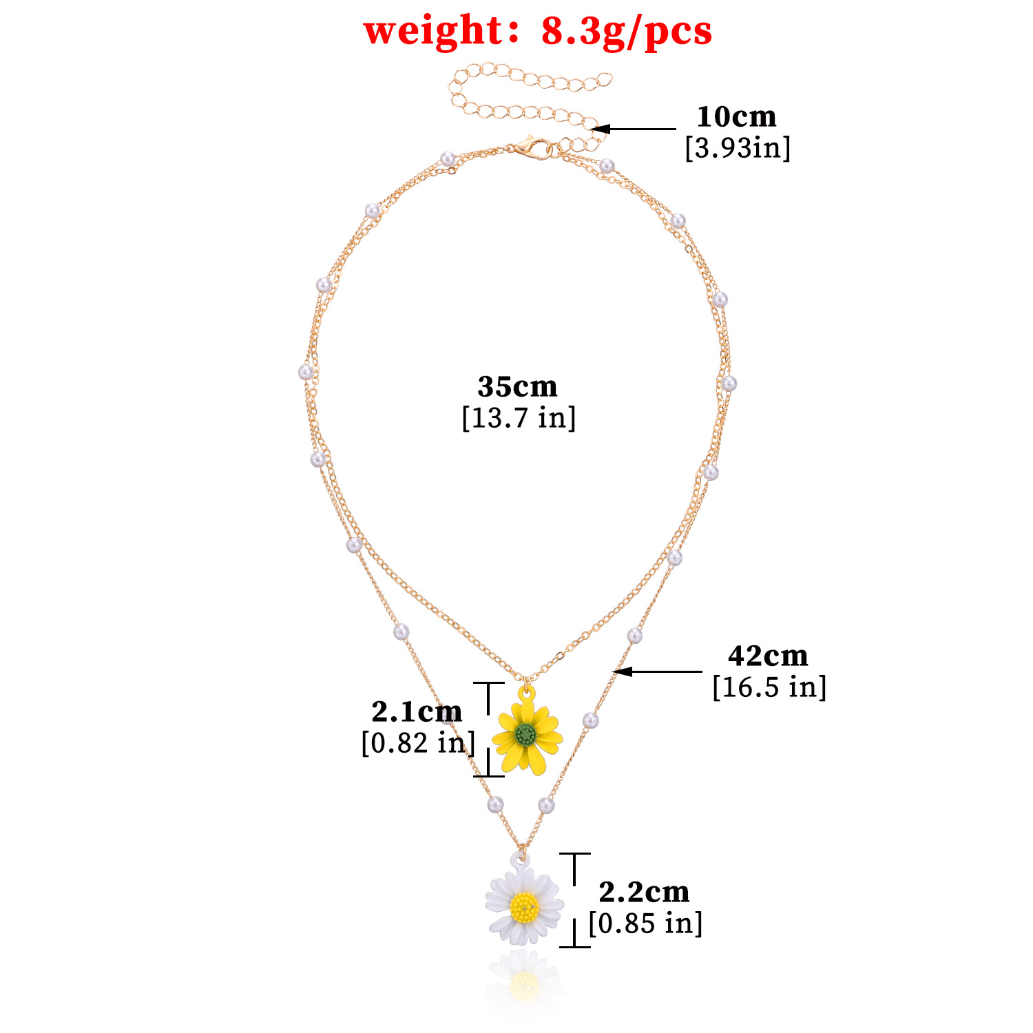 Fashion Flower Daisy Alloy Layered Necklace display picture 4