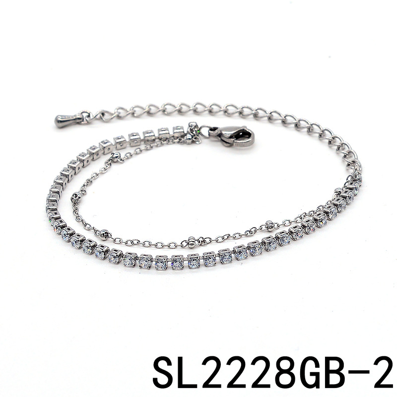 Elegant brand small design bracelet stainless steel with zircon