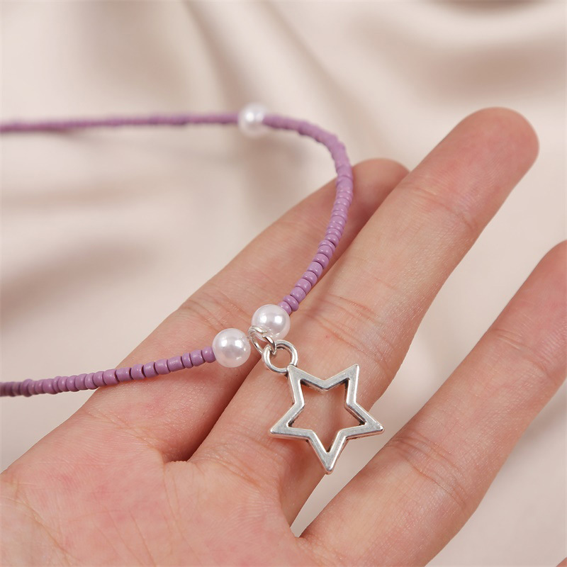 Bohemian Rice Beads Star Necklace display picture 5