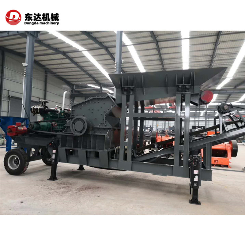 小型移动柴油破碎机 整套建筑垃圾处理设备 车载移动制砂机破石机