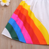 Rainbow open back dress Korean fashionable princess dress for children