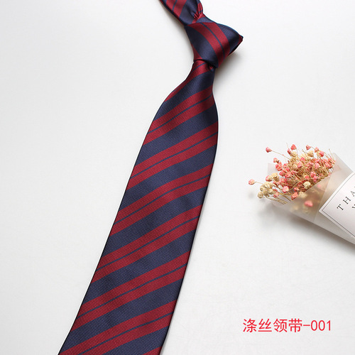 Shengzhou factory directly supplies men's trendy 8cm business formal casual work striped red hand-tied tie