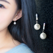 韩国风耳钉时尚珍珠短款耳坠女士日系镶钻耳环耳饰品闺蜜礼物女