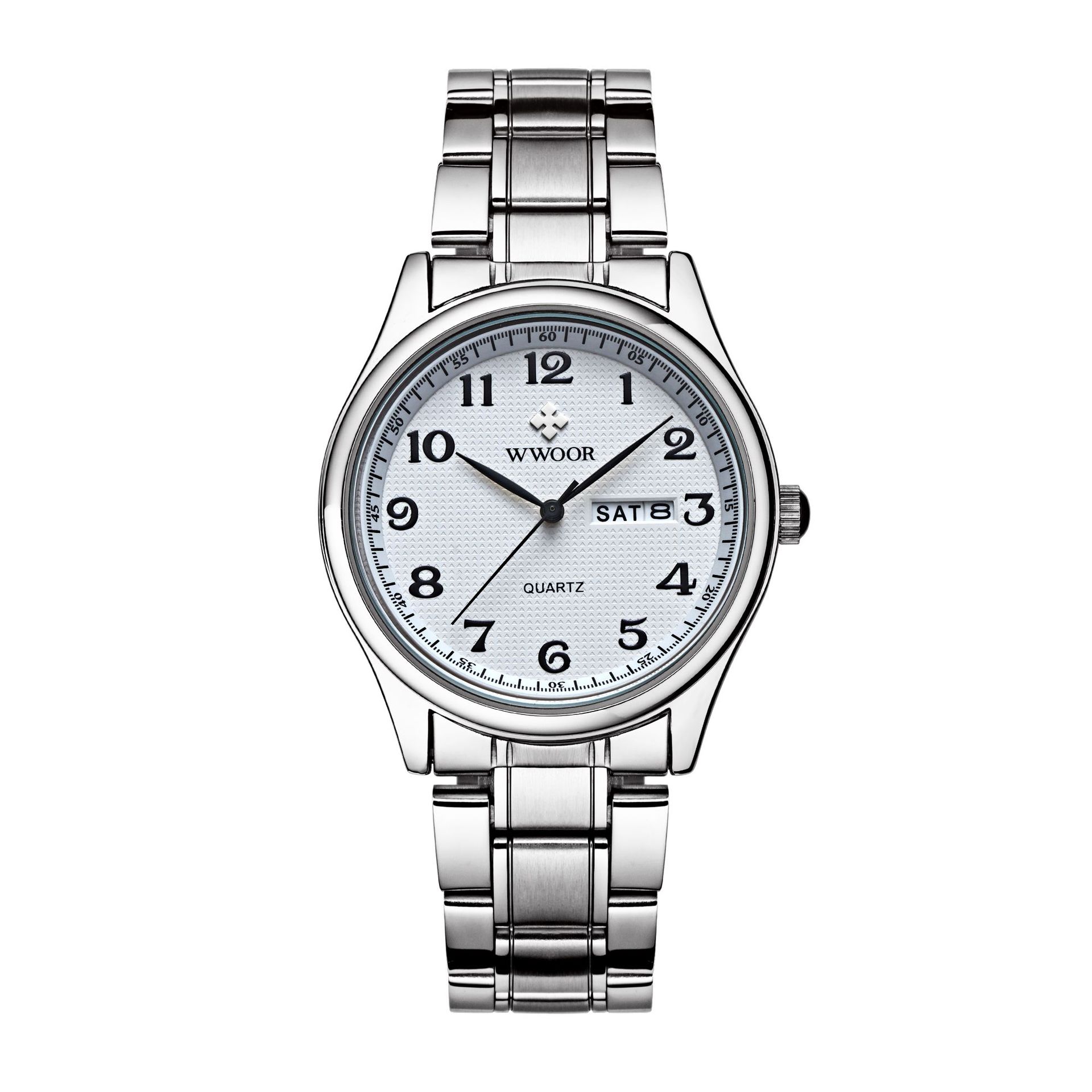 WWOOR con amor nueva pareja casual reloj de cuarzo para hombre calendario impermeable simple reloj de moda para mujer 8805
