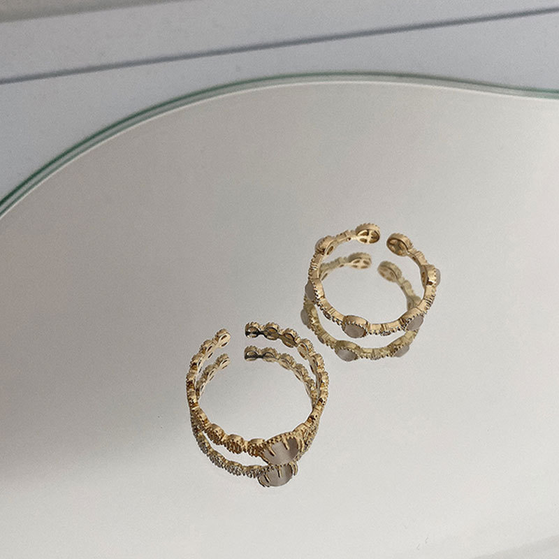 Verstelbare gouden kattenoog ring voor dames designer sieraden_voghion.com