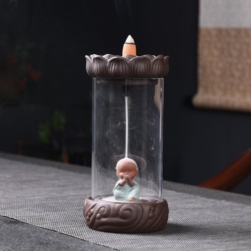Backflow incense burner creative ceramic home furnishings windproof cover sandalwood incense incense crafts manufacturer direct sales cross-border
