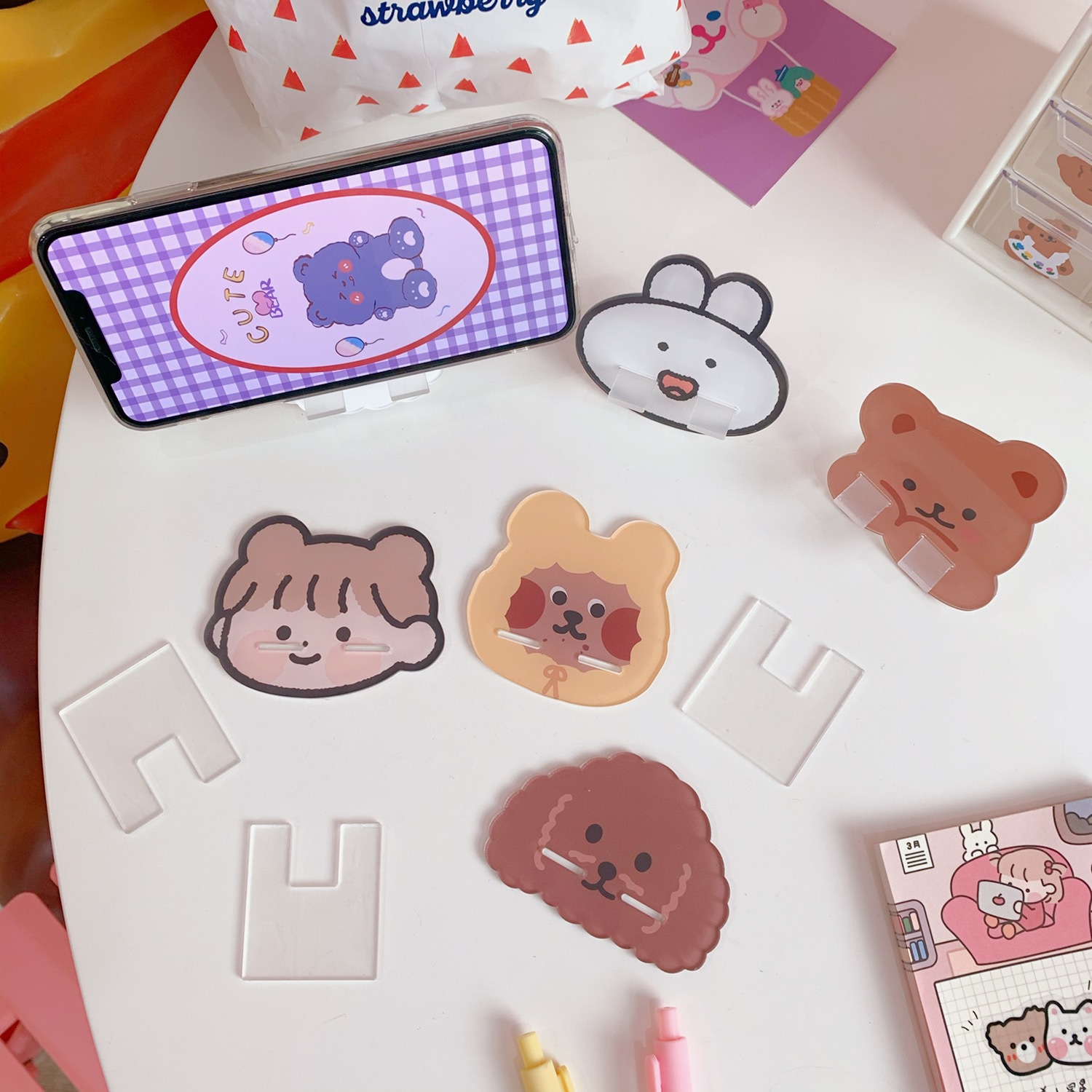 Cute Cartoon Mini Phone Holder display picture 6