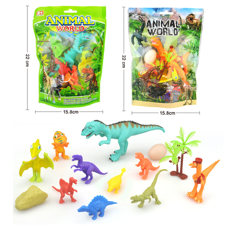 跨境亚马逊恐龙玩具PVC实身恐龙模型13件套动物乐园男孩地摊玩具