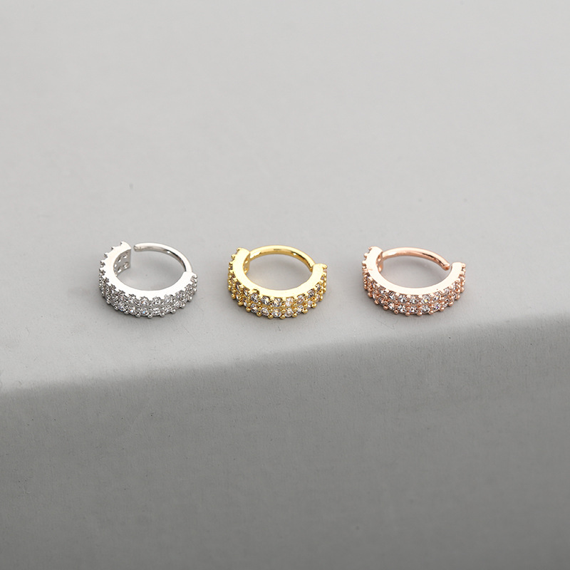 Fashion Leaf Copper Ear clips Inlay Zircon Copper Earrings 1 Piece