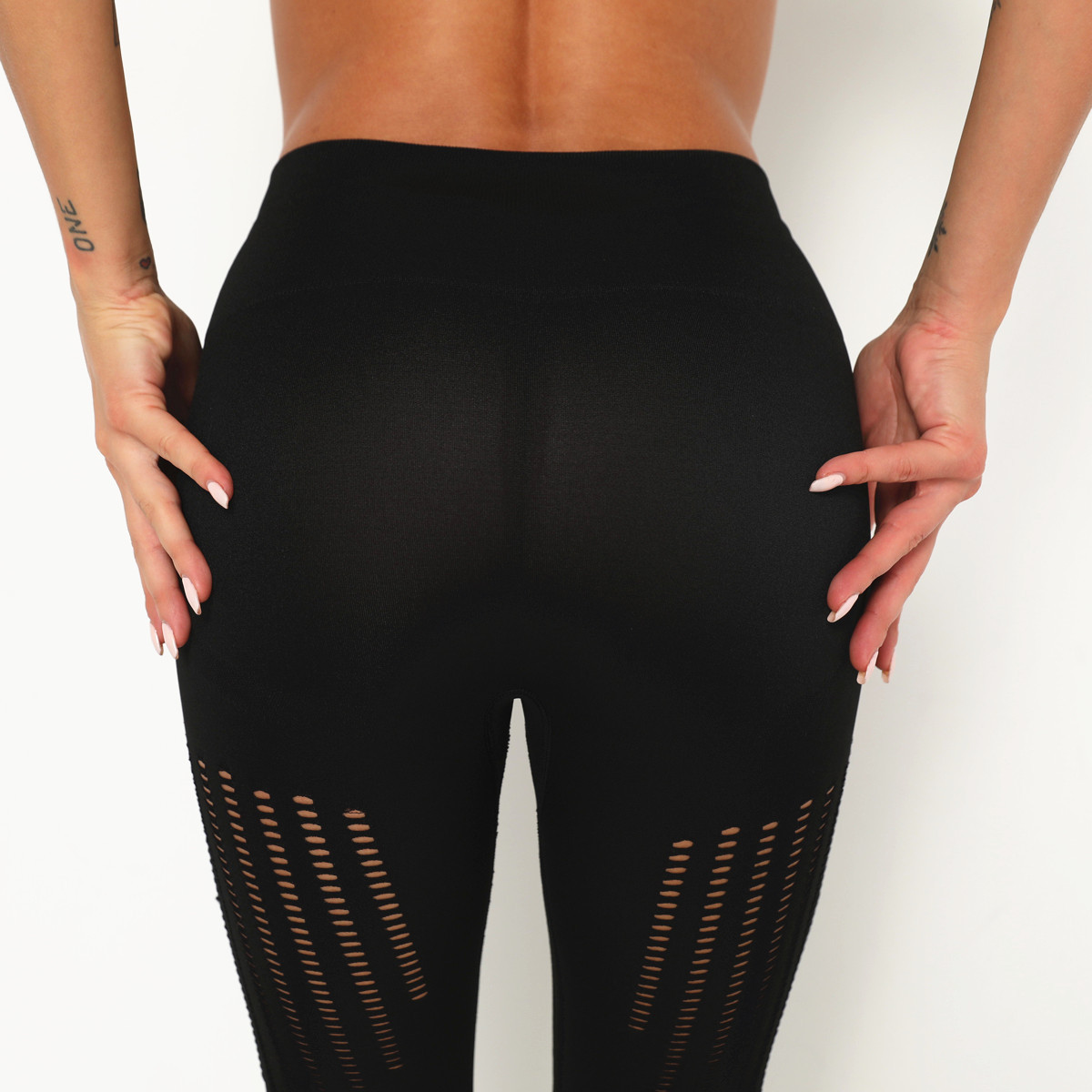 pantalones de yoga ajustados de cintura alta sin costuras NSLX9033