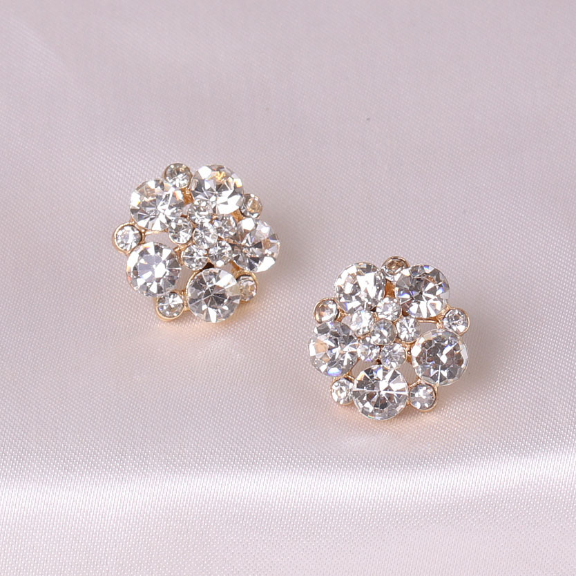 Retro Geometric Diamond Alloy Artificial Gemstones Earrings Ear Studs display picture 3