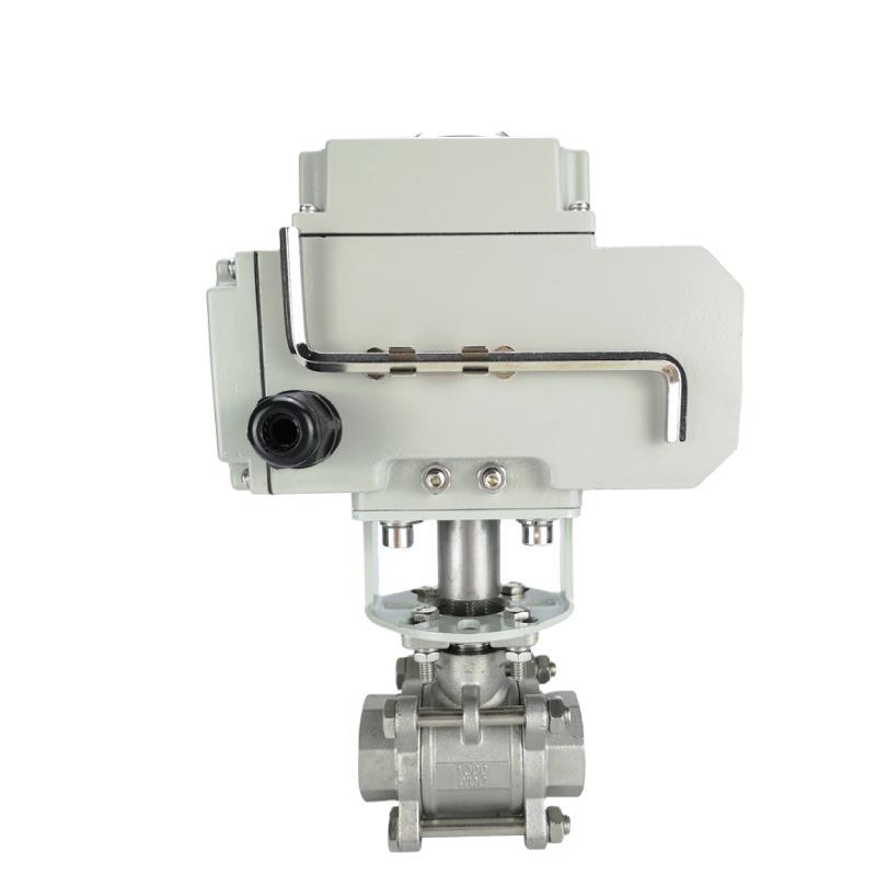 电动丝扣球阀220V24V开关执行器DN250304不锈钢调节三片式内螺纹