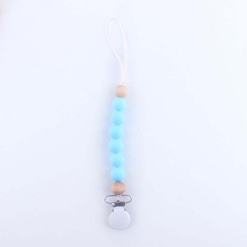 Bebé silicona chupete cadena perlas de silicona chupete clip cadena mordedor amoladora anti-gota cadena anti-perdido cadena