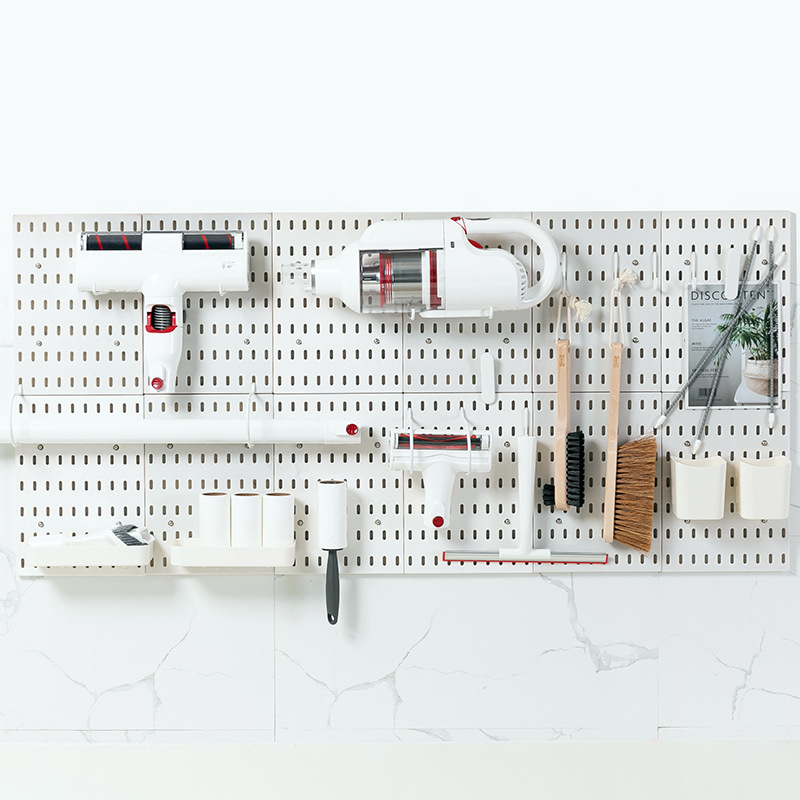 洞洞板收納架吸塵器收納架清潔用具整理架牆上置物架免打孔